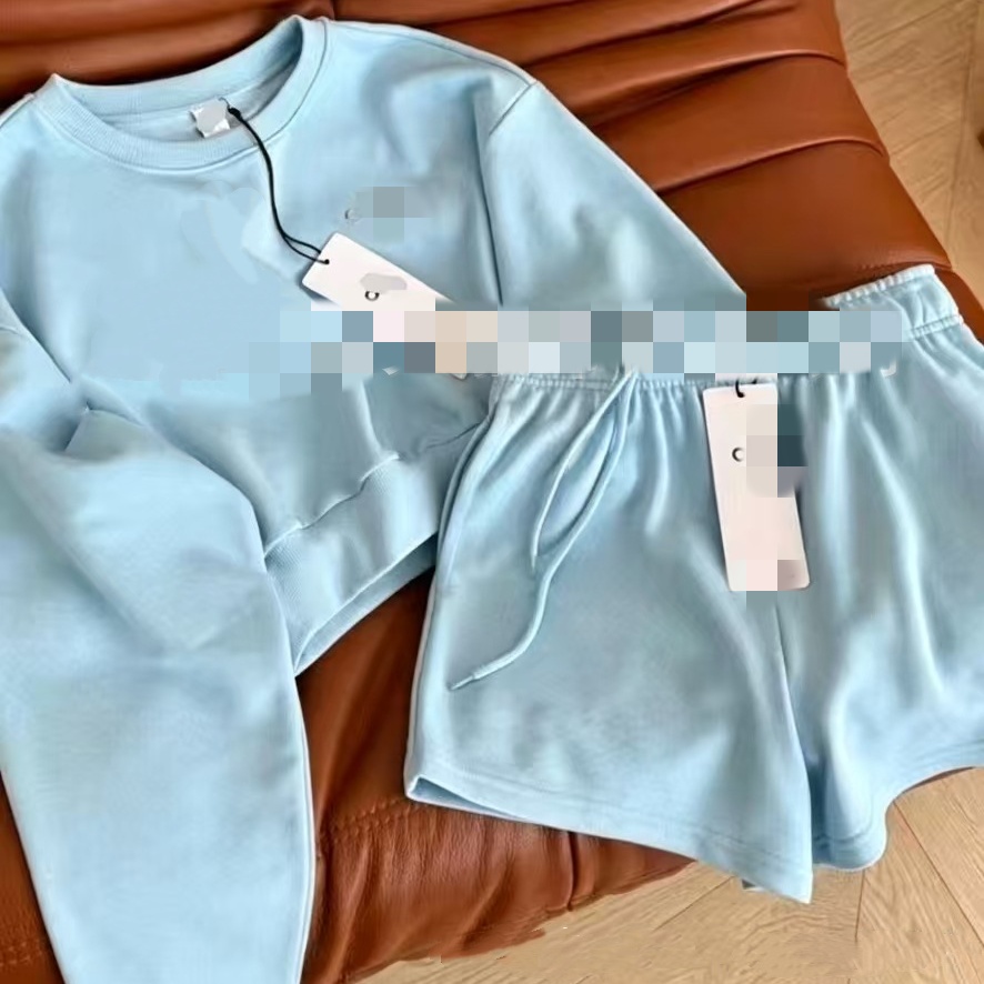 Alosetismly Long Sleeve Women Shirt Shorts Sports Dress Straight Leg Trousers Pant Summer Skirt Sweatpants Alolysness Tracksuits 947
