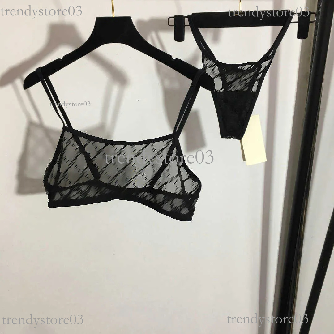 Luxury Lingerie Set Designer Women's Lingerie Letter Embroidery Lace Mesh Bra New Jacquard Bra Set AA