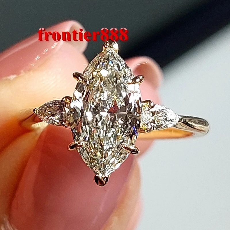 with IGI Gia Certified CVD HPHT Lab Created Grown Diamond Marquise Cut 10k 14k 18k Solid Gold Engagement Rings for Women Men