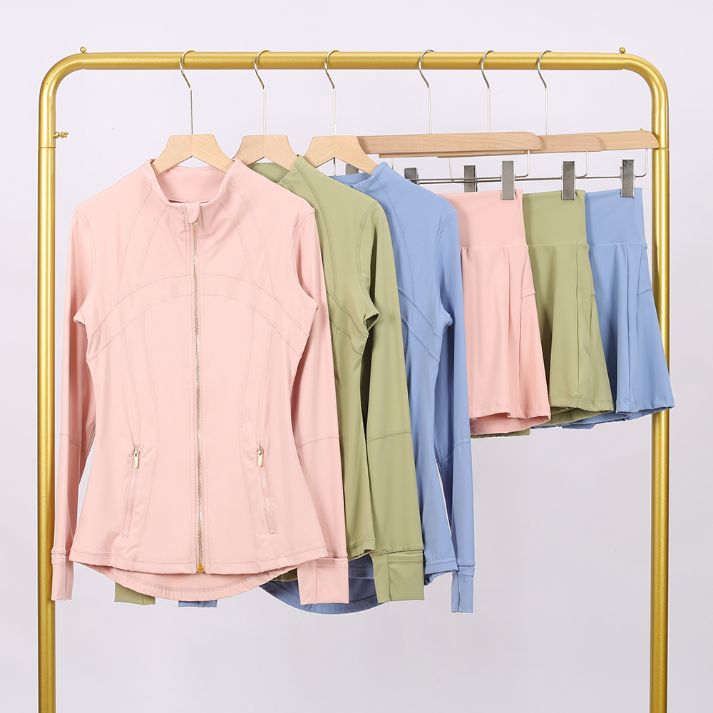 Yoga survêtement séchage rapide zippé haut en forme de taille veste de Yoga ensemble femmes ensemble entraînement Sport manteau Fitness Sport séc