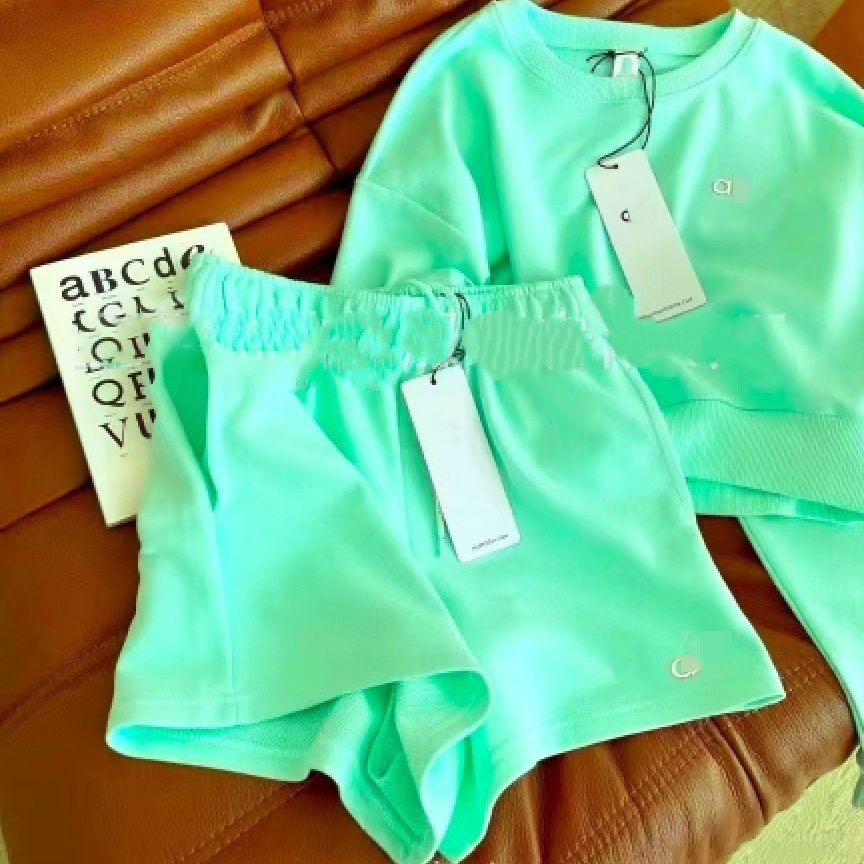 Alosetismly Long Sleeve Women Shirt Shorts Sports Dress Straight Leg Trousers Pant Summer Skirt Sweatpants Alolysness Tracksuits F48