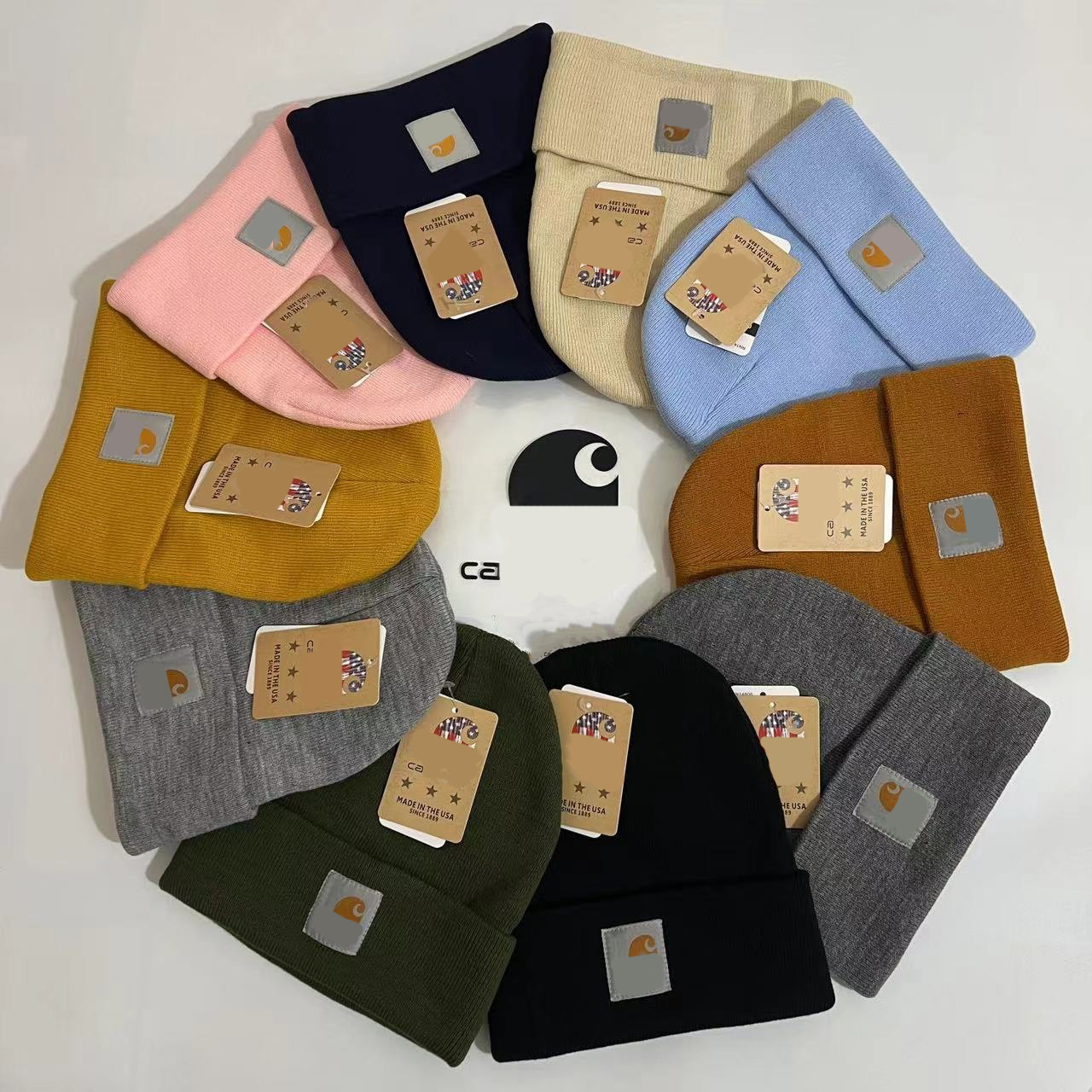 Bonnet léger et fin en coton doublé polaire, casquette de crâne tricotée chaude, casquette de styliste unisexe Hip Hop High Street imprimée, casq
