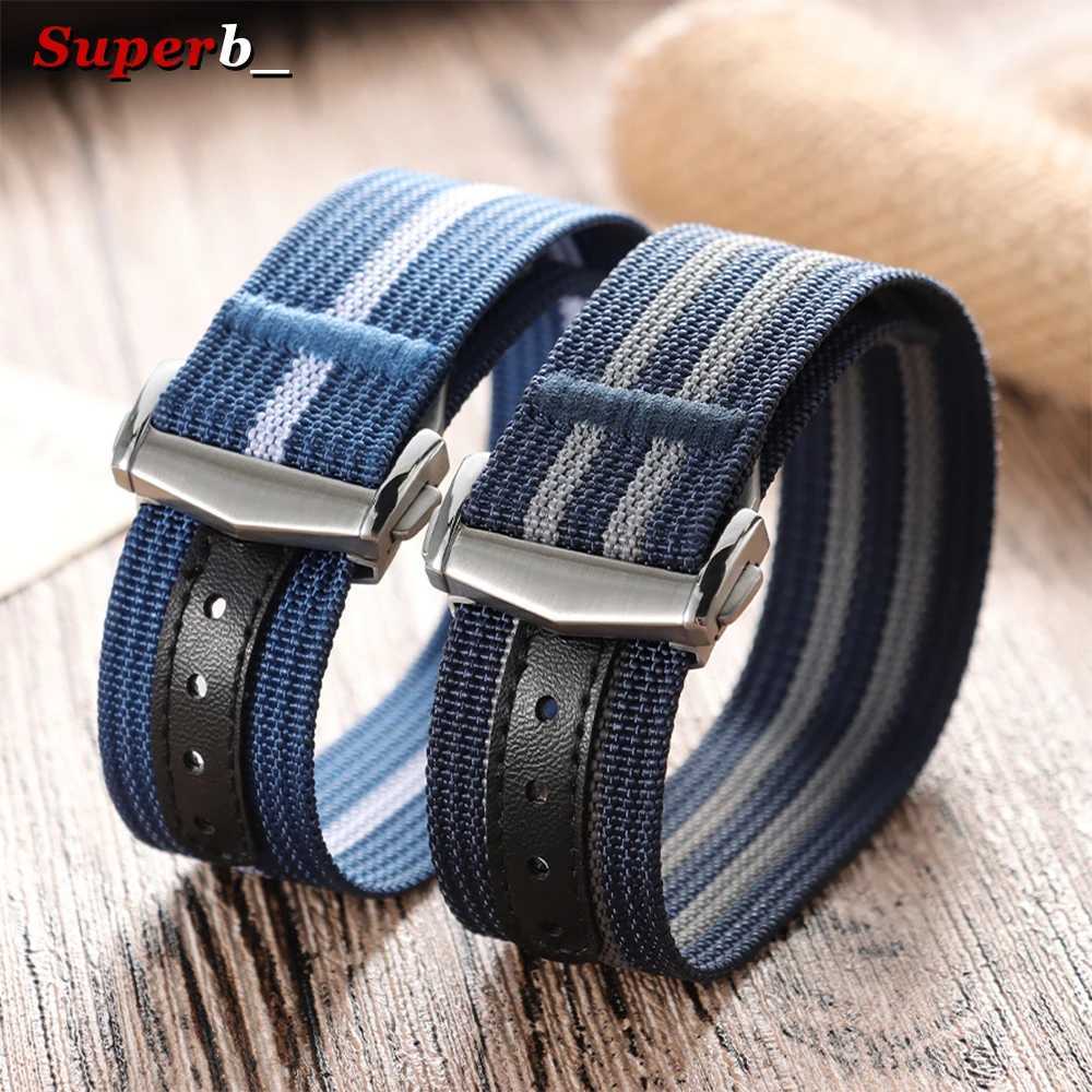 Faltschließe Nylon 20 mm 22 mm Uhrenarmband Premium geripptes Uhrenarmband für Omega Faltschließe Uhrenarmband Sportarmband für Herren C260711