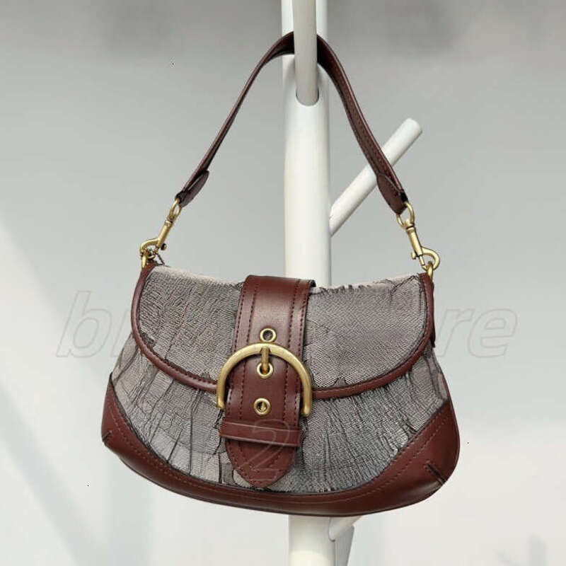 Soho Bags Designer Pea Tabby Couach Bag Coaher Splicing Leather Solid Color Underarm Tote Bag Luxury C0acher Sac à bandoulière C0acher Brooklynn