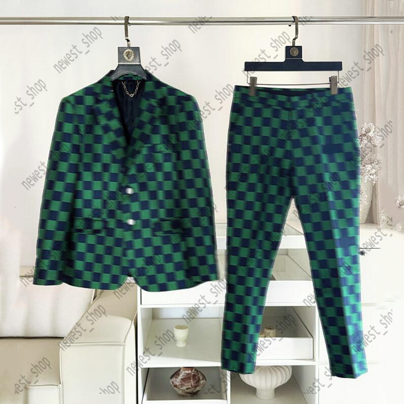 Men designer Coat Mens Suits Blazers Western clothing designer men letter jacquard Blazer luxury outwear coat womens slim fit green grid patchwork s