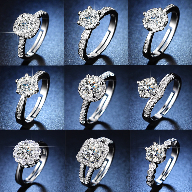 Diffusion en direct de célébrités sur Internet simulée pour les femmes, bague de mariage à une griffe, vente en gros en usine