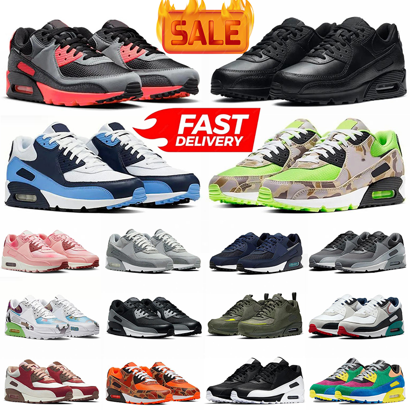 Running 90s Retro Athletic Women Mens Trainers Multi Colorways Triple White Black Infrared Bacon Orange Duck Camo Shockproof Running Trainers