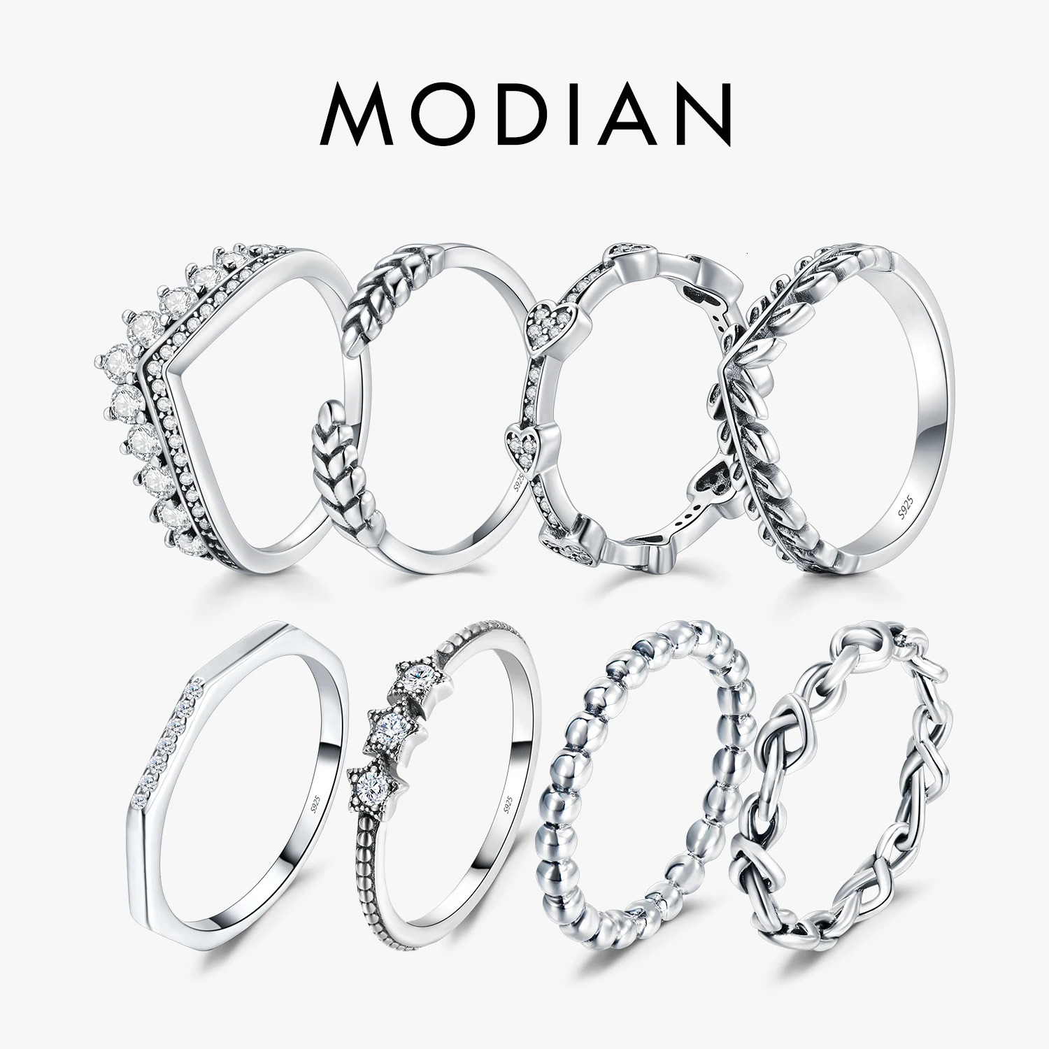 Modian Silver Gold Rose Shining Rings for Women Fashion 100 925 Sterling Silver Stackable Finger Ring Wedding Statement Jewelry 260711BJ