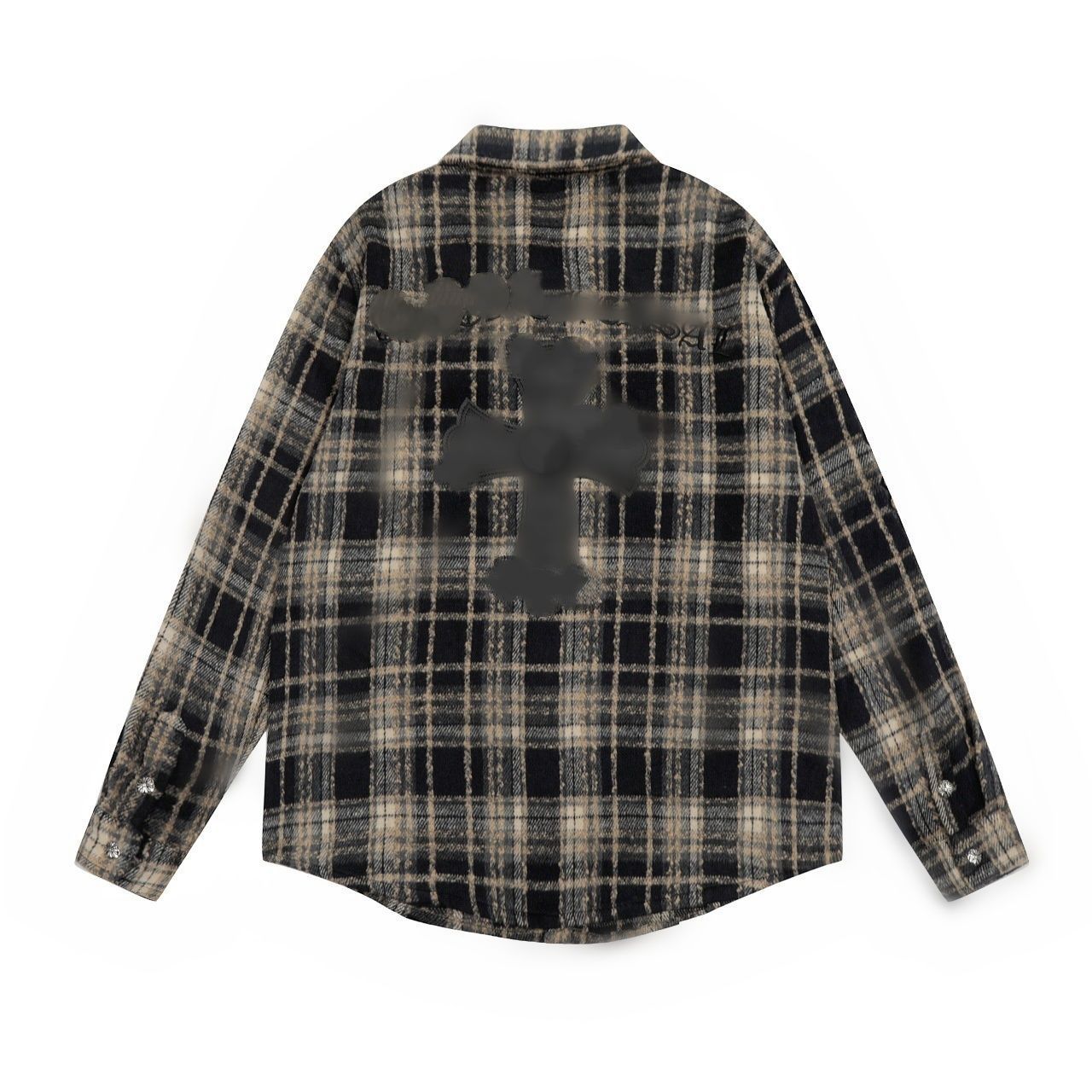 Designer Men's T Shirt 2026 Early Spring New Long Sleeve Letter Embroidery Chest Pocket Cotton Unisex Plaid Shirt