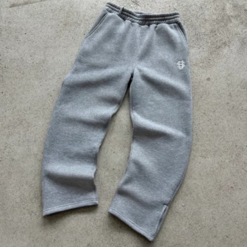 Retro Y2k Street Trendy Men and Women Hip Hop embroidery Casual Trousers Elastic Waist Zipper Loose Solid Color Sports Pants 260709BJ