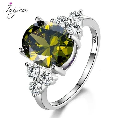 Womens Jewelry 925 Sterling Silver Rings White Pink Light Blue Champagne Zircon Oval Fashion Wedding Engagement Party Ring Gift 260711BJ