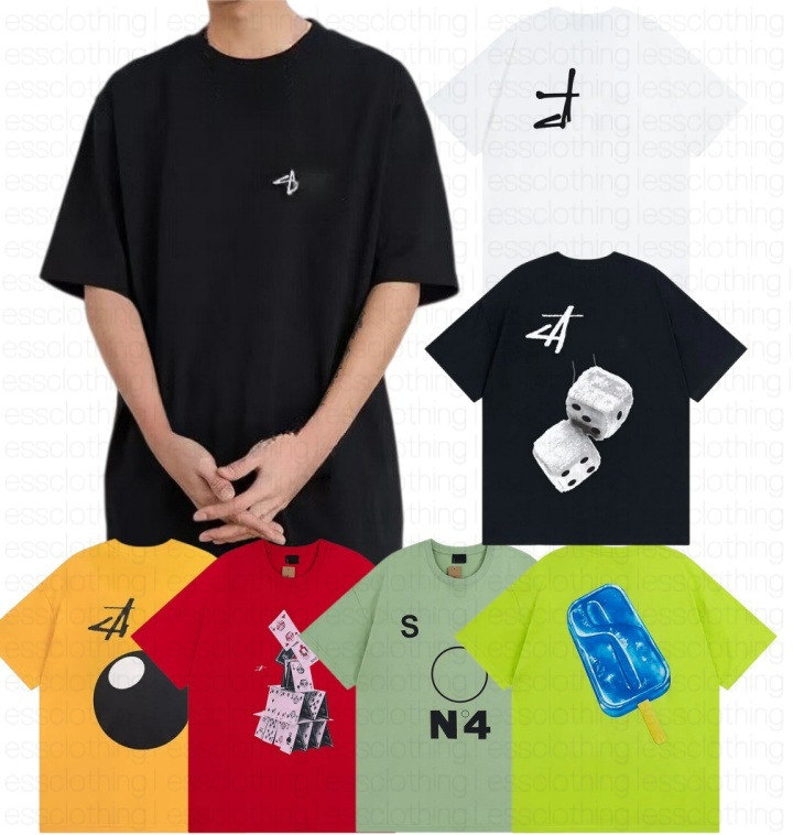 studded 2026 NEW 10A Summer designer Styssyitie Shirt Letter Print Graphic Tee Vintage Hip Hop Loose Sports Sleeve High Quality Pure men Tops hot st