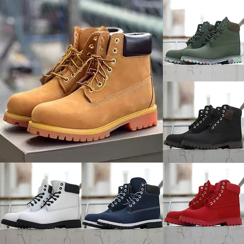 TOP Quality Designer Tims Mens Womens Boots Shoes Waterproof Ankle Classic Martin Casual Shoes Cowboy Red Blue Black Pink luxury Outdoor Hiking Moto