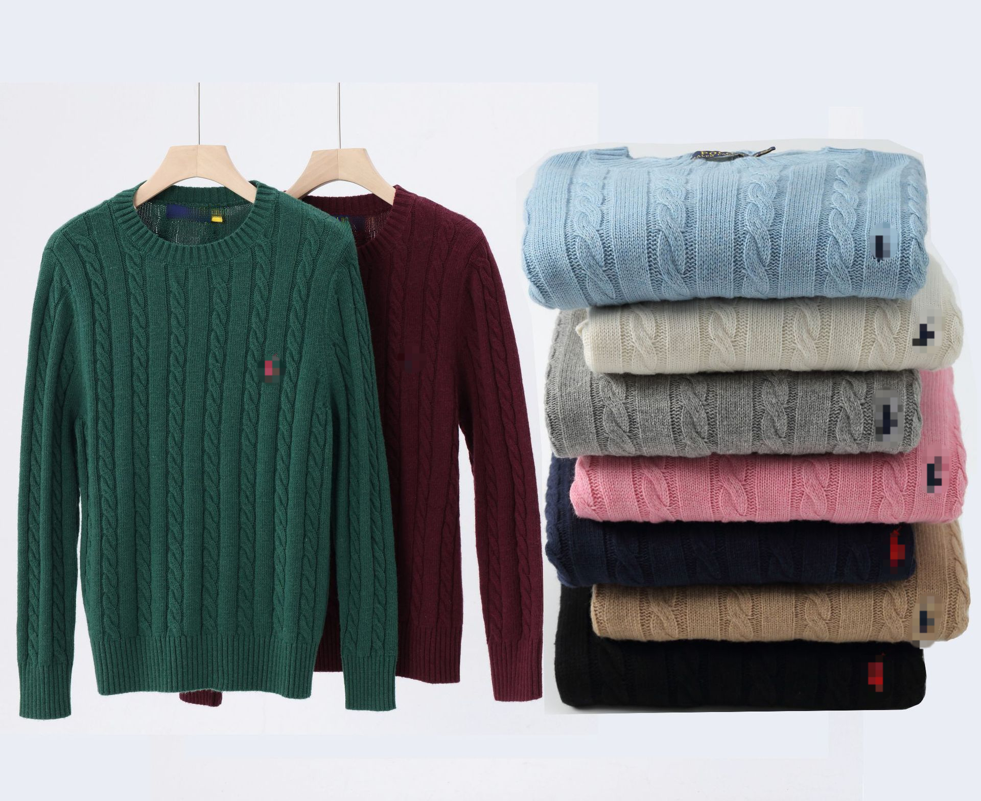 Men's Autumn And Winter Top-quality RL Wool Sweater Popular Style With Pony Embroidery Round-neck Knitwear Unisex Warm Q260915