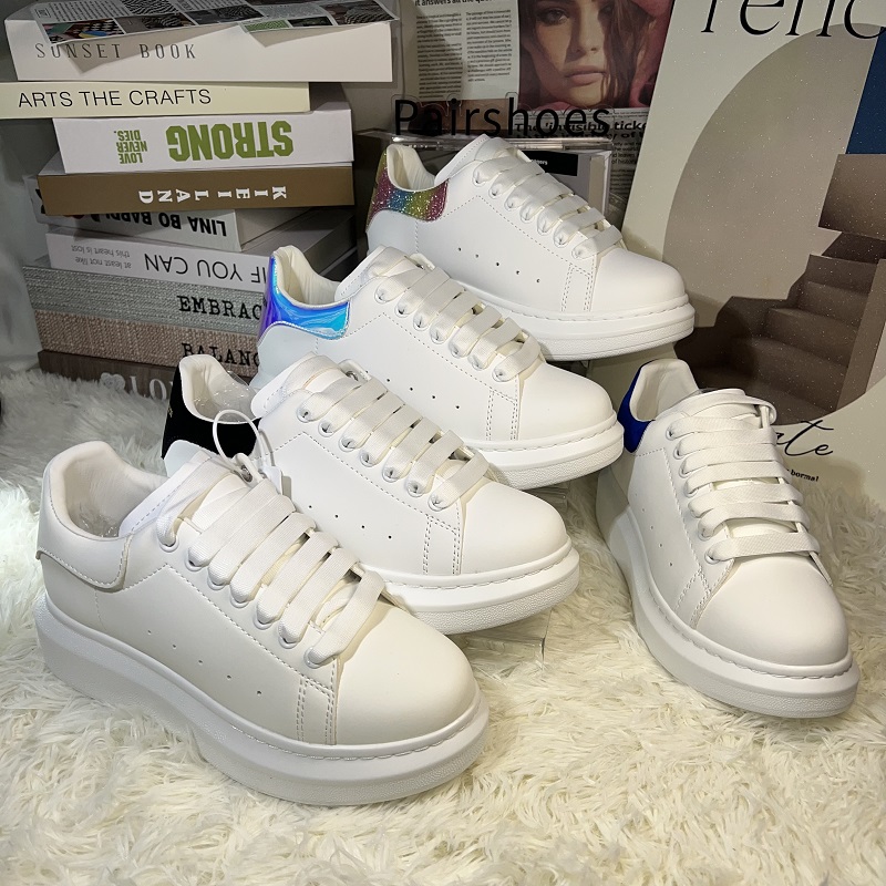 Designer schoenen oversized dikke platform sneaker voor dames heren schoen lederen grote zool casual schoen met iriserende hak vintage streetwear ve