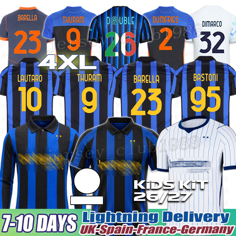 maglia inter 26 27 LAUTARO THURAM BARELLA Soccer Jerseys BASTONI PAVARD inter uniform DIMARCO FRATTESI 2025 inter milan jersey 3XL 4XL-image-956474126