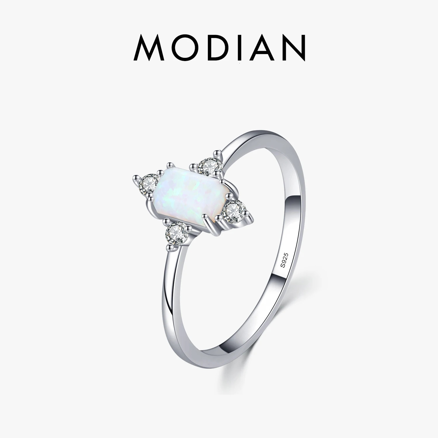 Modian 925 Sterling Silver Rings For Women Shining Crown Opal Finger Ring Classic y Wedding Statement Jewelry Anel 260711BJ