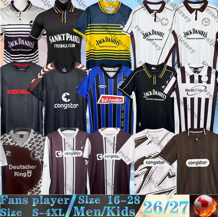2026 FC ST. Pauli soccer jerseys Retro 2013 14 15 LOTTER BOLL LARSSON Scharping WEHLMANN 96 97 98 99 00 Vintage Classic men BECKER IRVINE PAQARADA 2