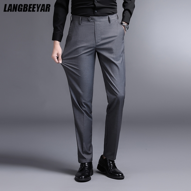 Top Grade Fashion Relax Fit Suit Pant Office Trousers For Men Dress Pants Business Straight Mens Clothing 260709BJ