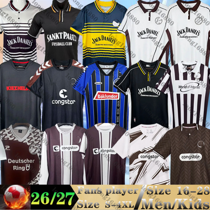 2026 FC ST. Pauli Soccer Jerseys Retro 1997 98 99 00 HOUNTONDJI KAARS LOTTER 2013 14 15 Vintage Classic HALSTENBERG BECKER IRVINE KYEREH 26 27 Footb