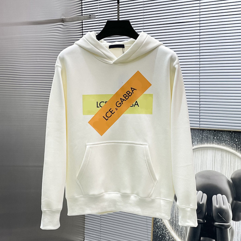 Man Letter-Printed Trendy Brand Cotton Hooded Sweatshirt Luxury Men Women Thickened Autumn Winter Versatile Black White Top Hoodies Pullover Tracksu