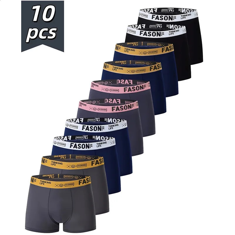 4510pcsset Men Boxer Briefs Solid Color Underwear Printed Letter Elastic Waist Soft Breathable Boxers Fashion Panties 260711