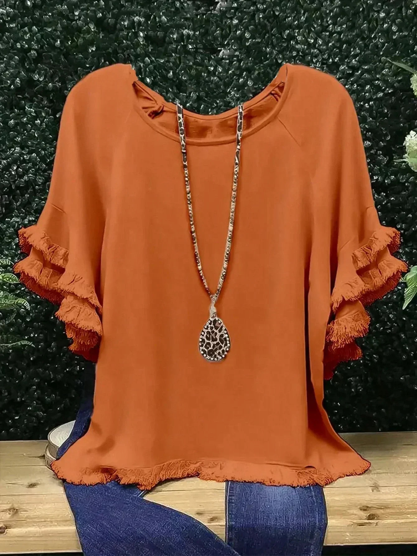 Plus Size Women Summer Solid Color Round Neck Half Sleeve Tshirt Fashion Layered Leisure Holiday Tops 1XL5XL 260711banjia