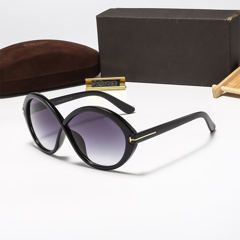 Brand T Glasses Retro Elliptical Cat Eye Designer Sunglasses Light Luxury Gold Label Frame for Men and Women Universal Daily Travel Sunglasses