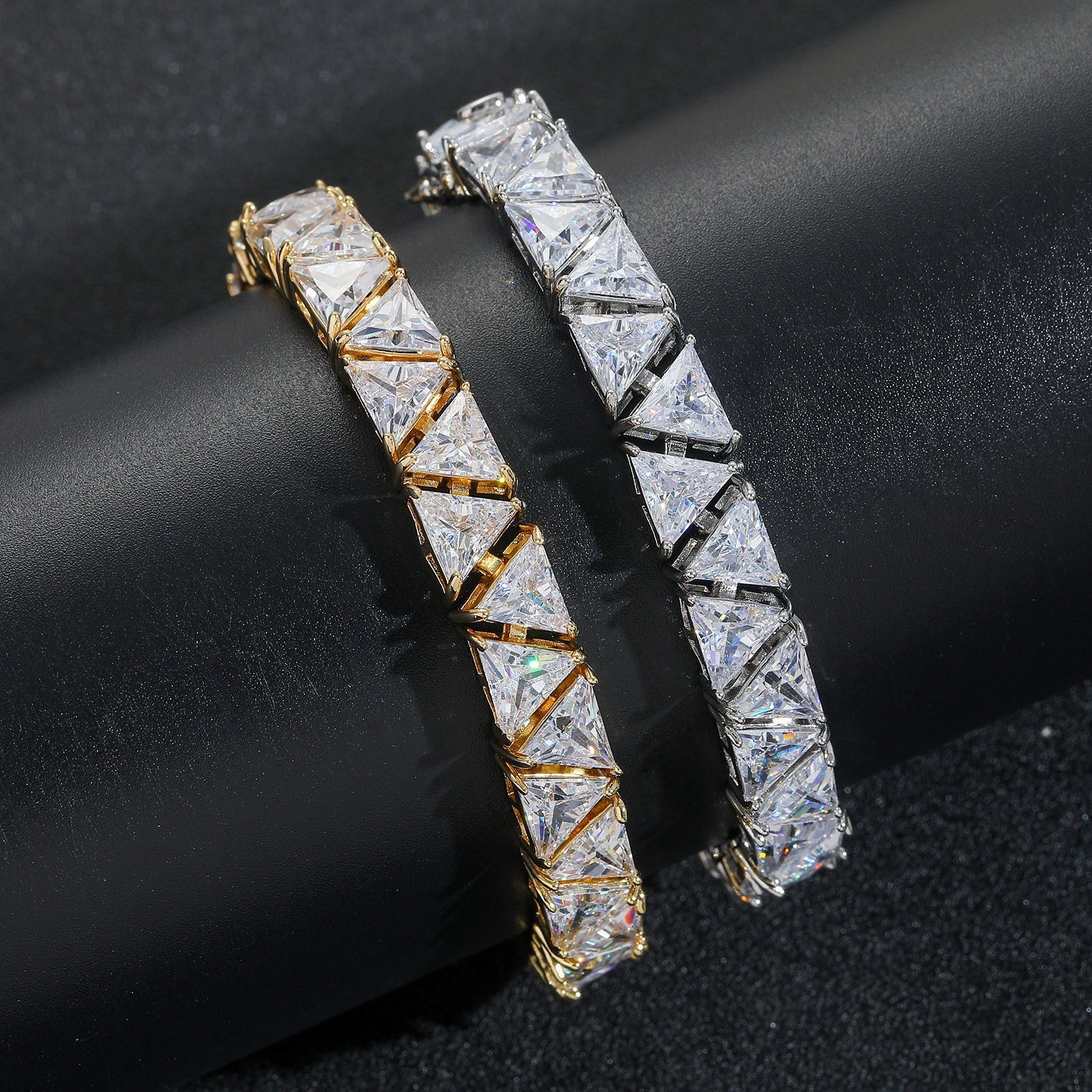 Choucong Ins Top Sell 14K Gold Fill Triangle 5A Cubic Zirconia Tennis Bracelet Full CZ Diamond 9mm Link Chain Bracelets Luxury Wedding Party Jewelry