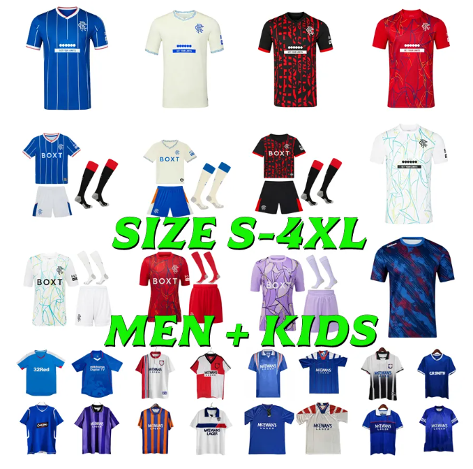 26 27 Glasgow Soccer Jerseys 2026 2027 RangerES FC LUNDSTRAM HAGI BARKER MORELOS TAVERNIER KENT TILLMAN 1995 1996 1997 Retro GASCOIGNE Football S-image-908314932