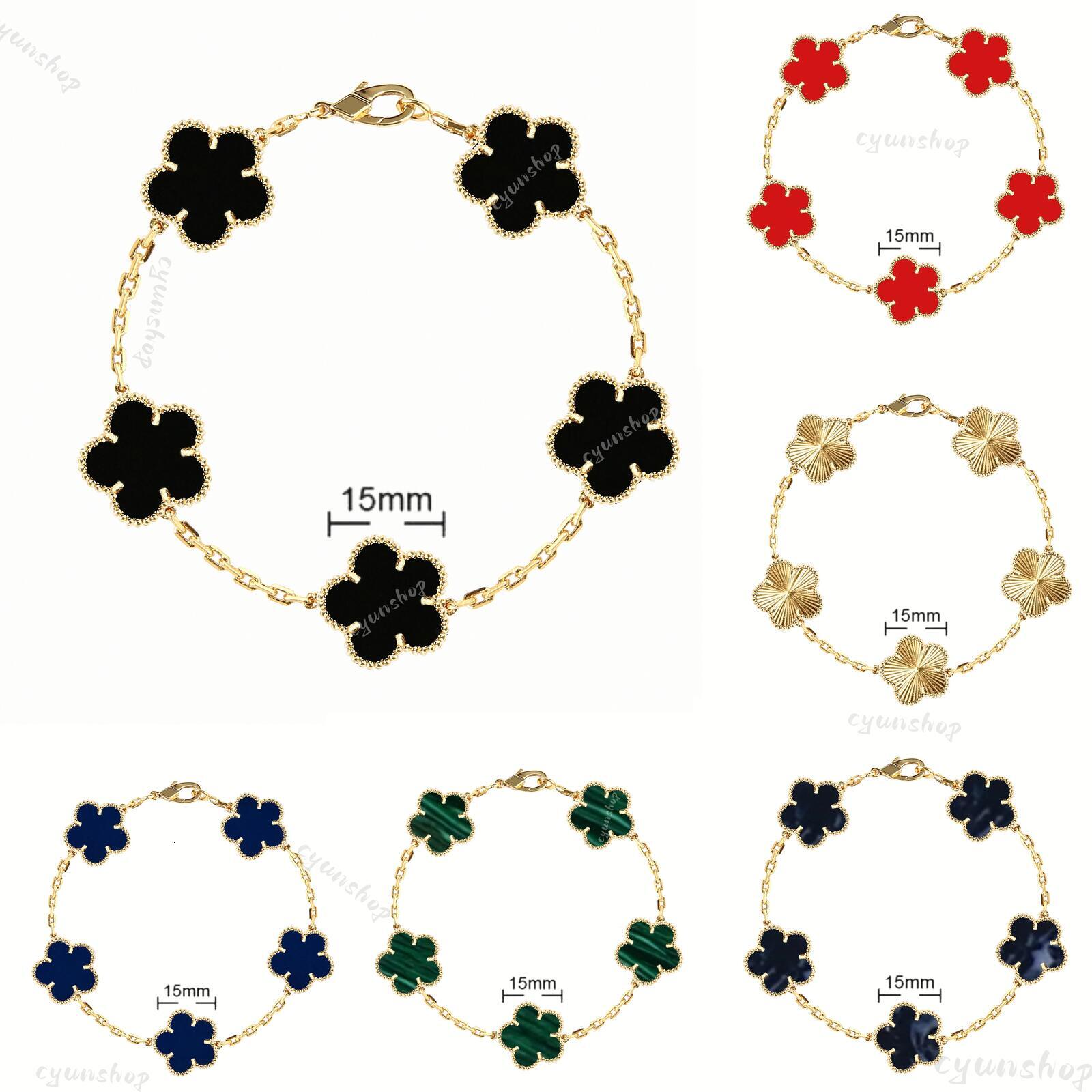 have 5 flower bracelet jewelry designers bracelets 18k gold charm bracelet classic designer jewelry red agate onyx lady clover bracelet woman diamon