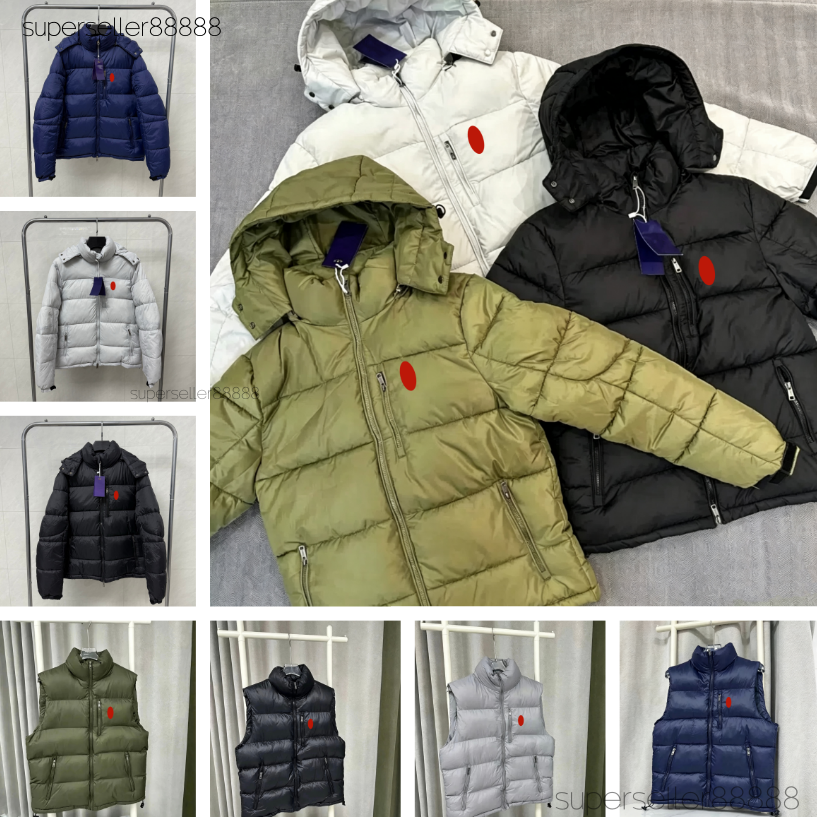 Designer Man Puffer Jacket Men Women Polo Pony Embroidery Thickened Winter Hoody jacket Fashion Casual Ralplys Lyaretlys Coats Parkas Polo Puffer Do