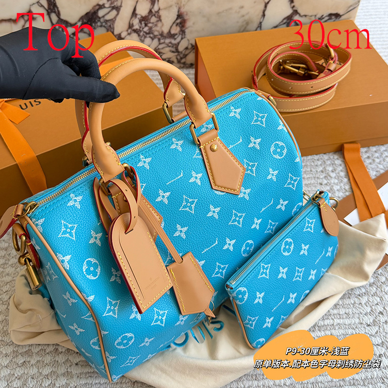 12A TOP quality shoulder genuine leather handbag lady tote designer men women bags P9 20 25 30cm m14064 stitched metal plate Embroidery dust bag A