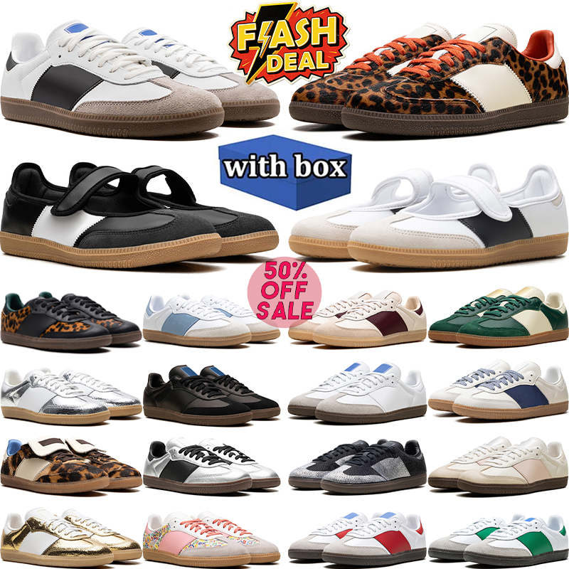 Top 2026 Designer casual shoes Vegan OG sanmba Mary Jane Brown Black White Gum Nylon Silver leather Red cream orange men women trainers outdoor snea