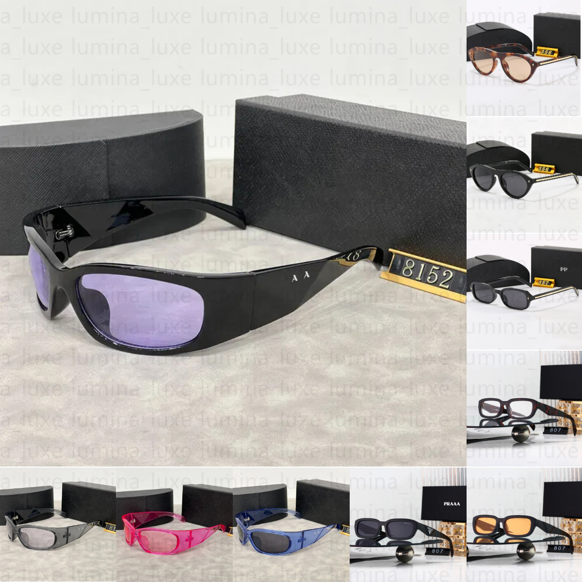 Luxe Prdd Designer lunettes de soleil femmes hommes lunettes de créateur prix de gros designers lunettes de soleil Iconic Metal UV400 Lunettes lu