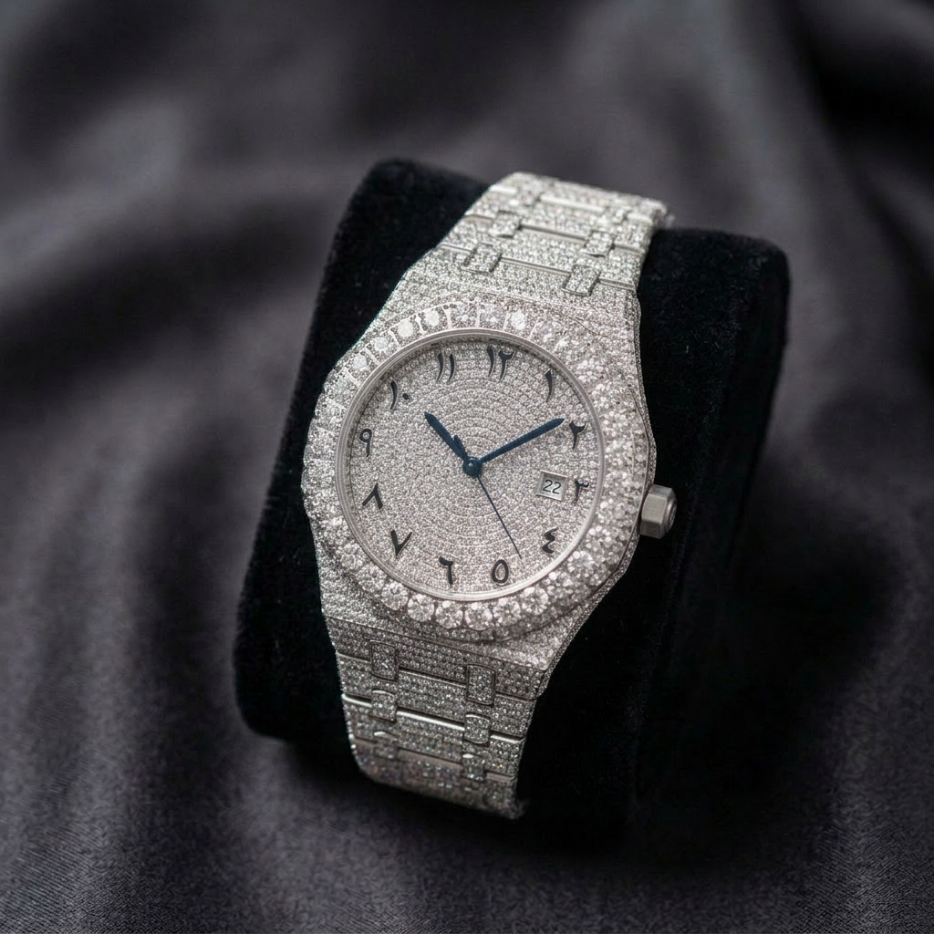 High quality Moissanite Watch Stainless Steel Waterproof Design Elegant Iced Out Dial Fashion Jewelry Gift Free delivery 0f3