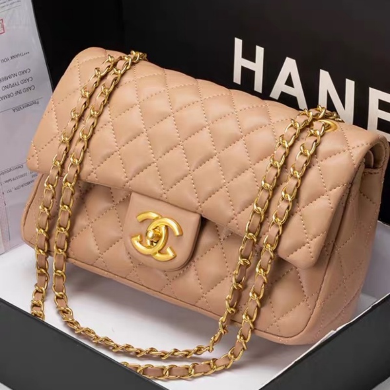 10A designer shoulder bag classic plaid flap CF caviar handbag gold silver chain leather double letter solid color buckle square stripe lady 19 mess