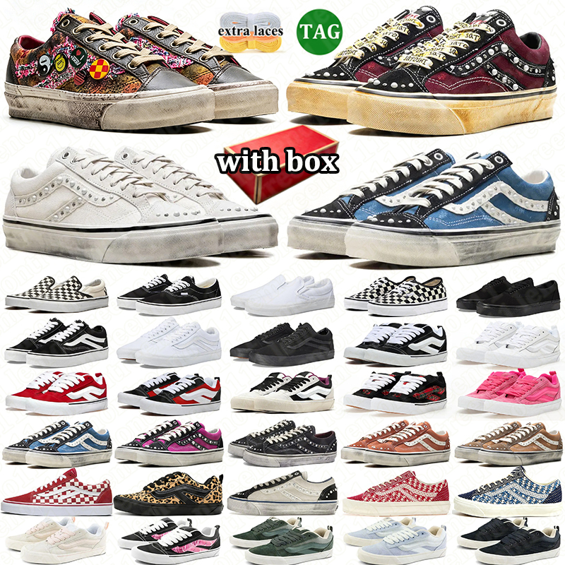 free shipping with box designer shoes vanshoes d h gate men women pearls pearlized sneakers outdoor trainers tennis chaussure van low top canvas sho