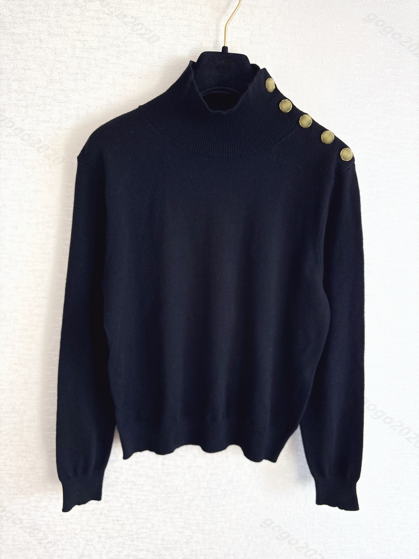 New Women Cashmere Design Sweater Pullover Knitted Tops Letter Buttons Knitwear Strech Tops Girls Runway High End Casual Design Crop Tops Elastic Sw