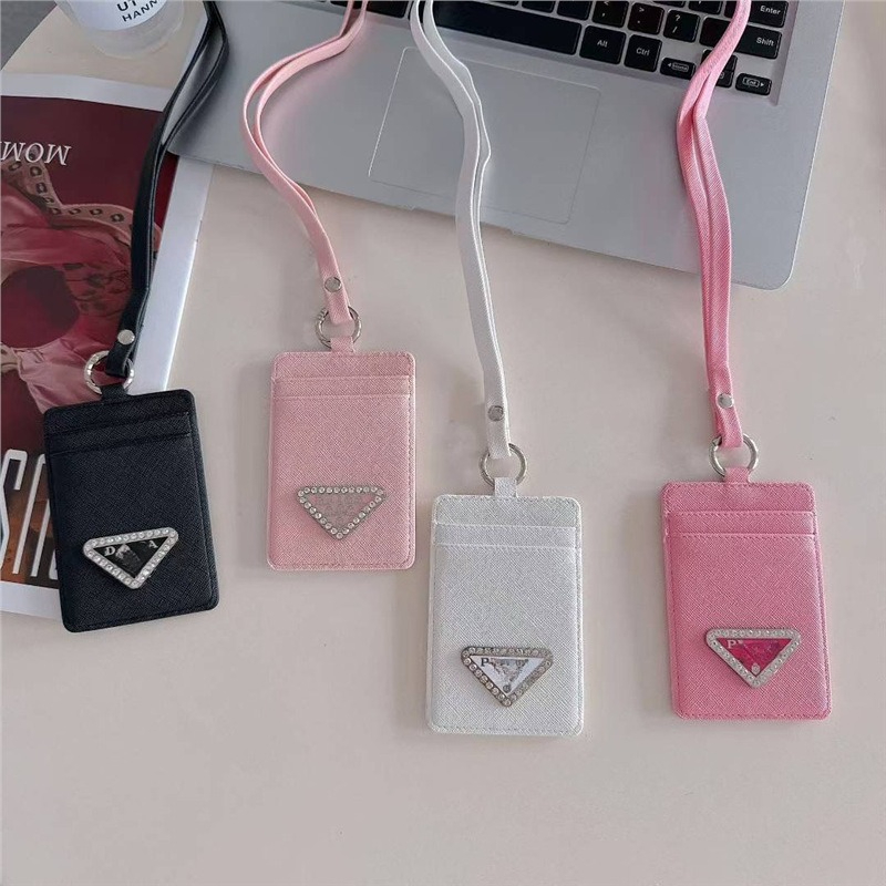 Luxe décontracté lanière carte d'identité marque à la mode portefeuille en cuir avec porte-clés personnalisé Style européen porte-clés