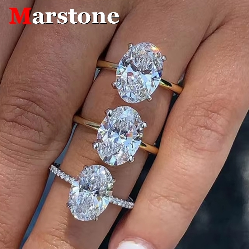 1-3CT D Color VVS Diamond Womens Oval Radiant Ring S925 Silver Ring Plated White Gold Jewelry Rings for Women 260711BJ