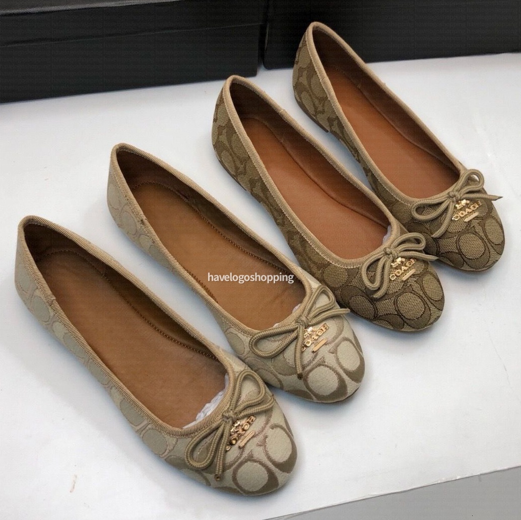 Designer Ballet Flat Boat Mules Shoe Womens Dress Shoe Spring Autumn Leather Letter Bow Dance Formal Shoes Woman Lady Trample Lazy Loafers Ballets S