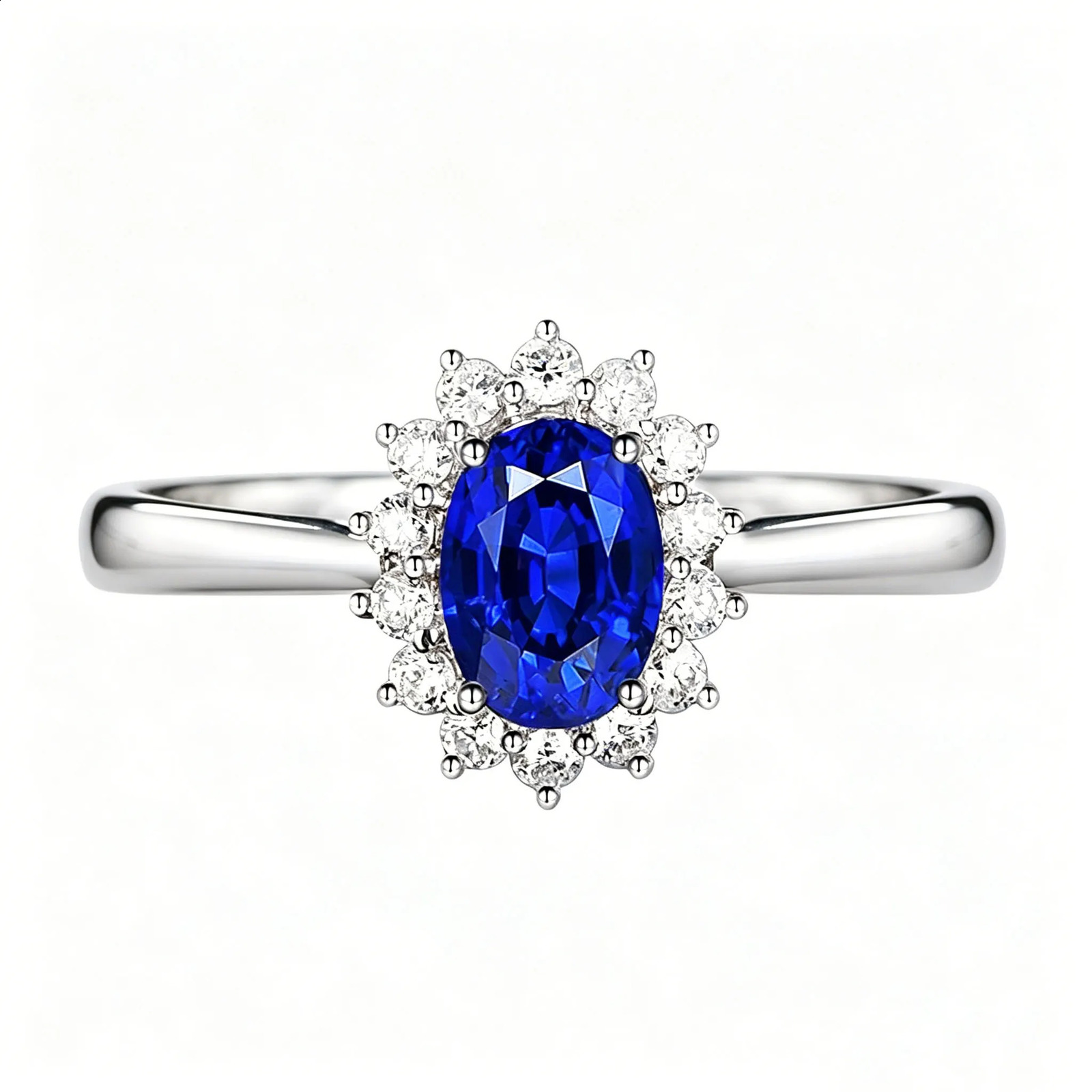 LYEE CYEE 925 sterling silver blue sunflower ring colorful jewelry womens engagement wedding ring Valentines Day gift Birthday party gift 260711BJ
