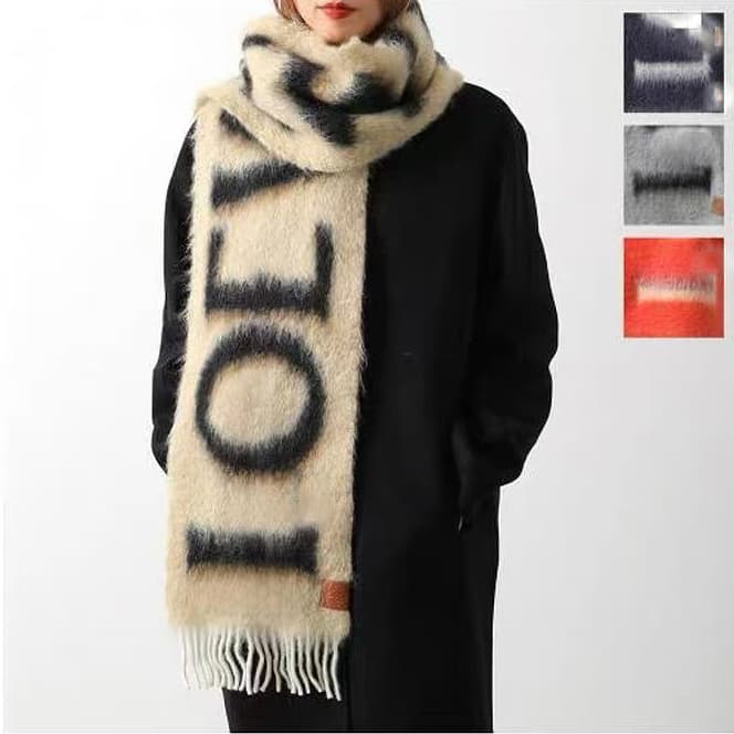 12A Luxury Designer Letter Tie Dye Wool Material Warm Versatile Style Fashion Solid Multi Color Scarf Pretty