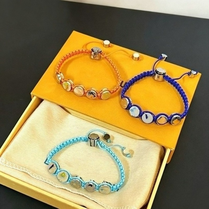 Bracelets de créateurs de luxe Bracelets de couple en perles d'émail Bracelets tissés minimalistes classiques Plaqué or 18 carats Bijoux réglable