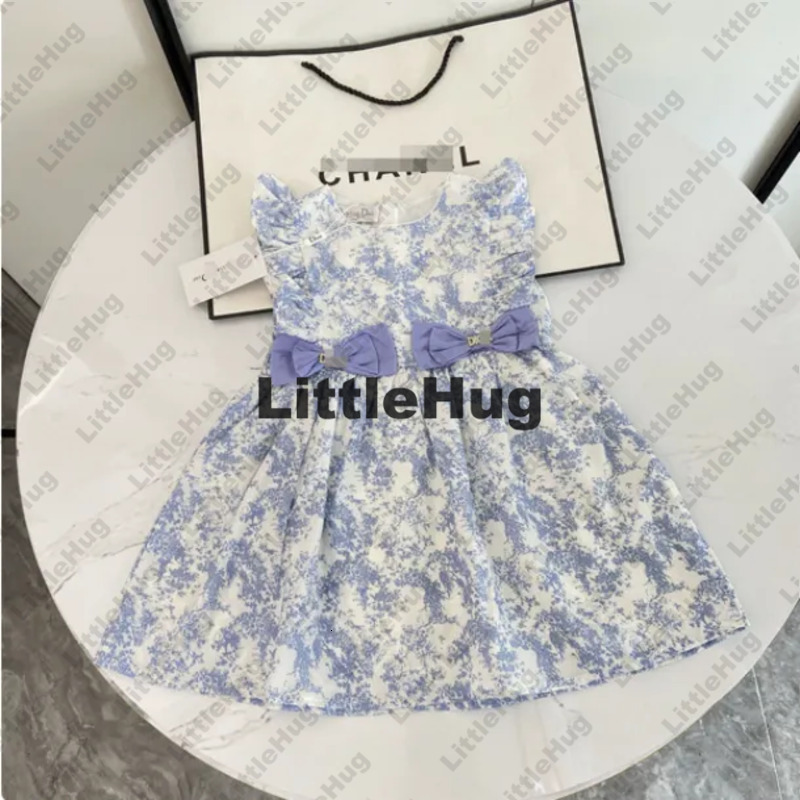 LXY91 Baby Designer Girl Dress Summer Fashion Kids Children Short Clothing High Quality Size 90Cm 150Cm