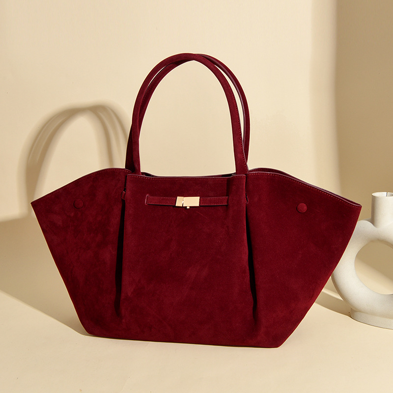 Designer Tote Bag 2026 New British Suede Large Wing Design Tote for Women, Spacious New York Style Shoulder Bag with Top Handle, Versatile Carryall