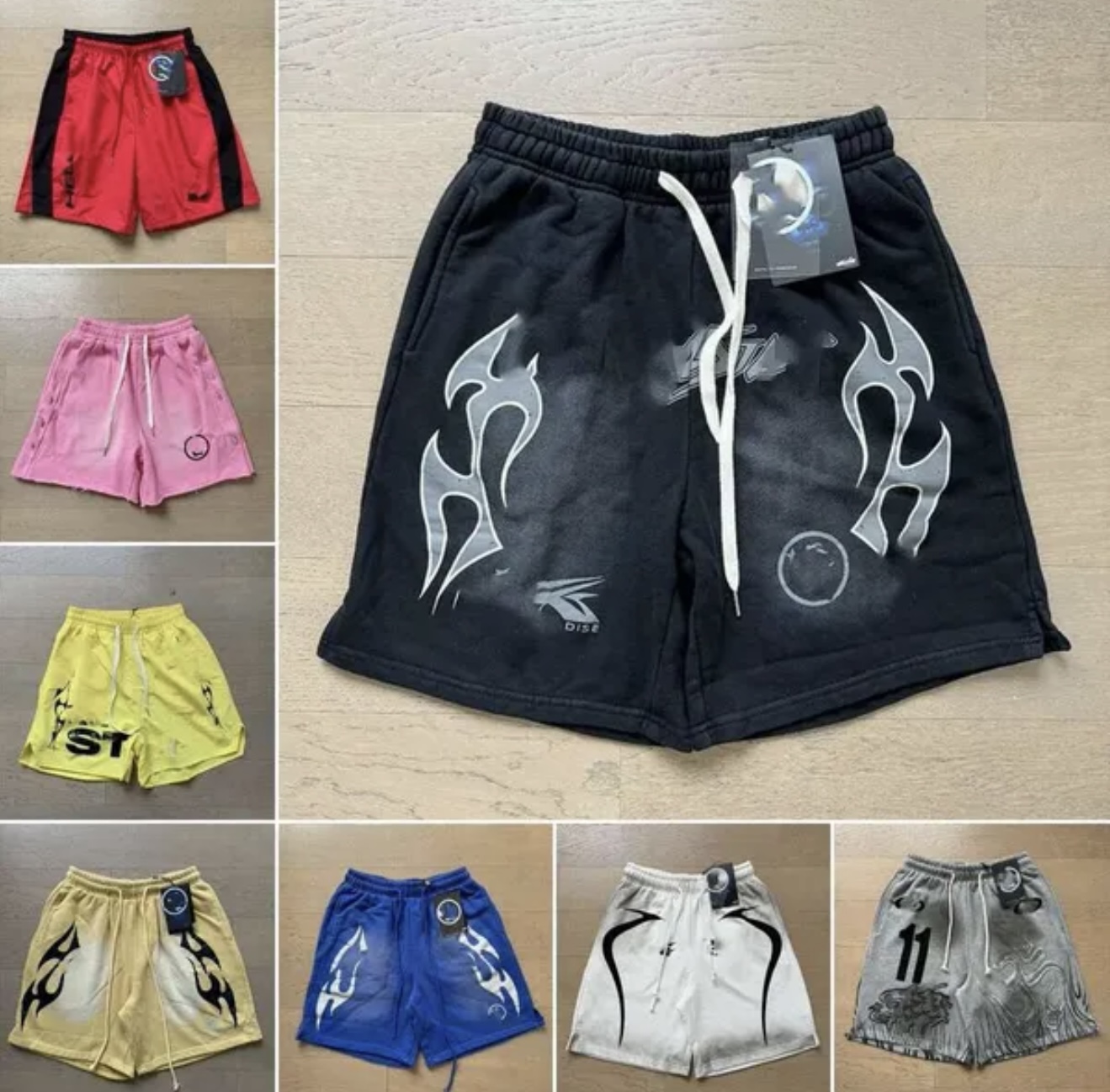 Mens Shorts Designer Clothes Tee T Shirt Letter Printed Hellness Short Pants Clothes Loose Oversize Style Drawstring Knee Length Workout Casual Hip