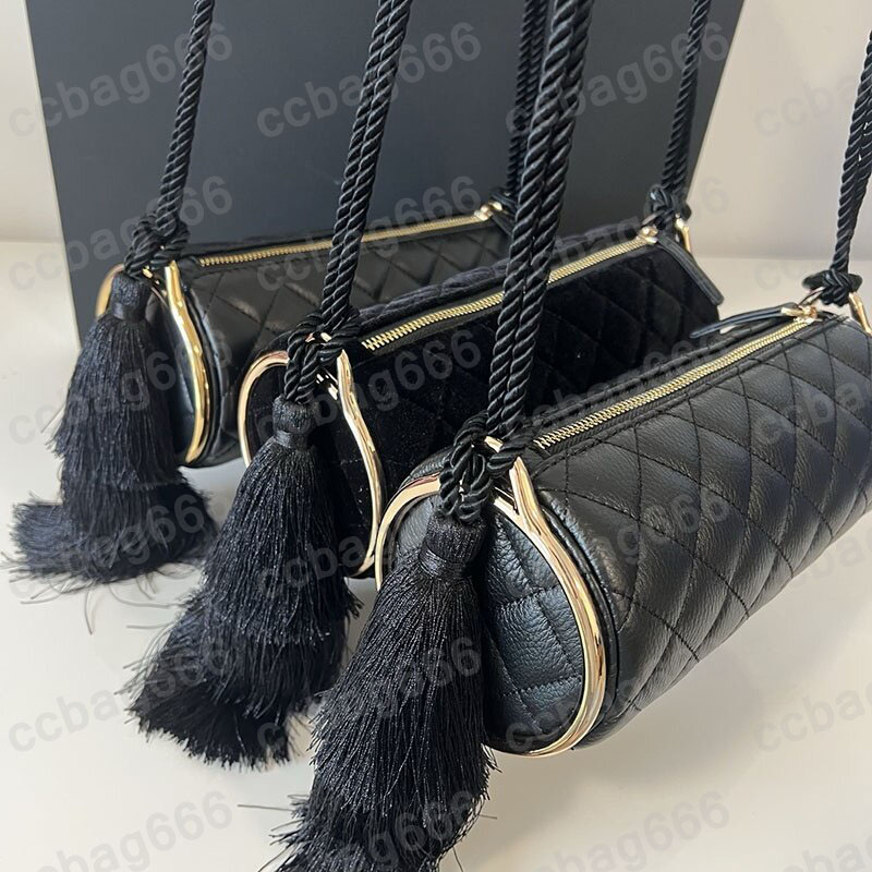 24X12CM 26A Women Designer Calfskin Lambskin Velour Velvet Circle Tassel Clutch Tote Bag Makeup Box Vanity Bag Cosmetic Case Card Holder Zipper Coin