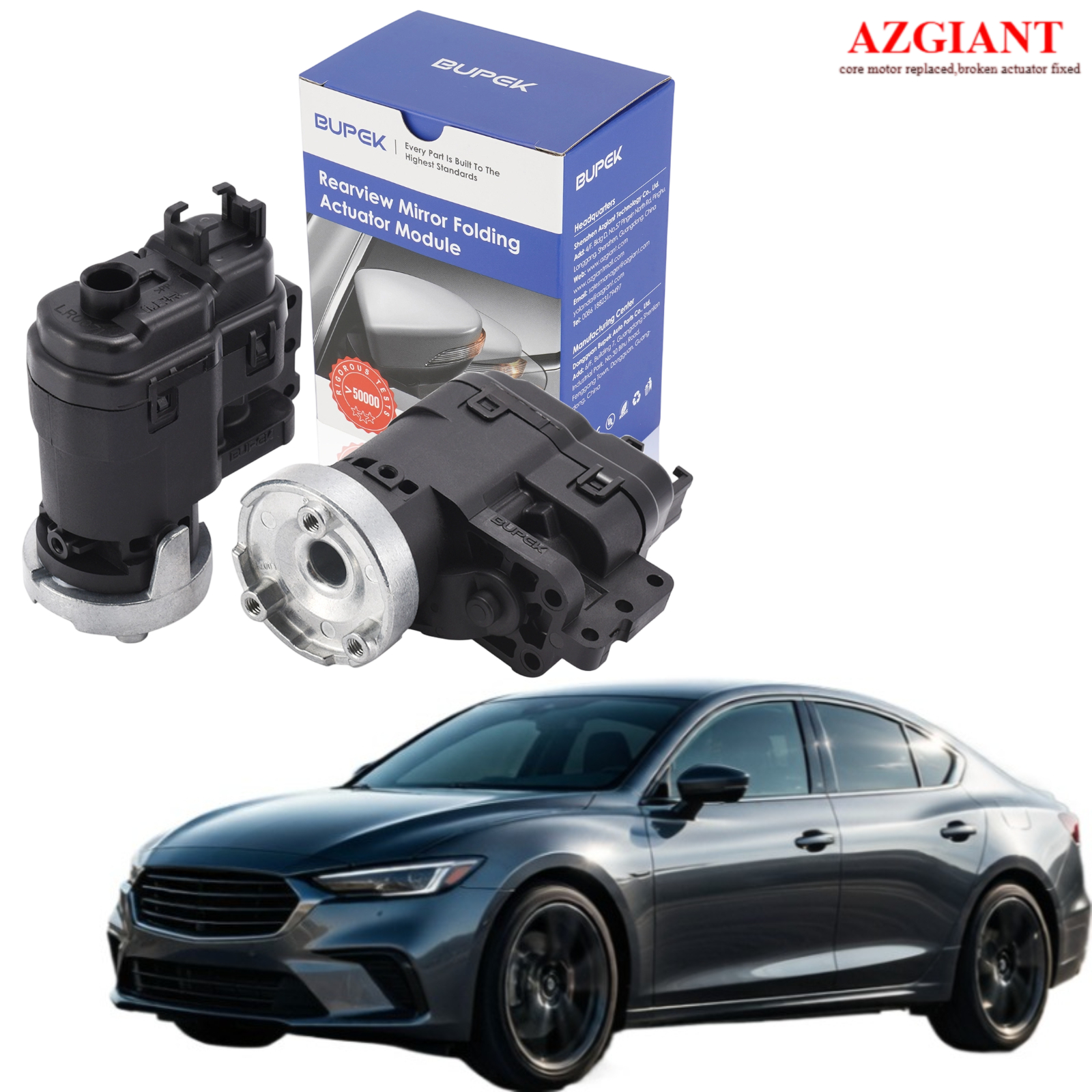 AZGIANT Ensemble moteur pliable pour rétroviseur de porte électrique pour Infiniti EX25 Infiniti FX35 FX37 2008-2013, pièces de rechange
